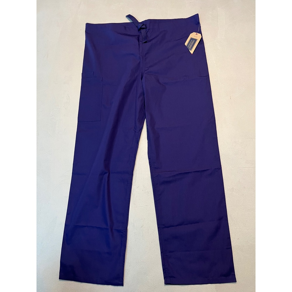 Cherokee Workwear Unisex Scrub Pants Medium Purple Drawstring Cargo GRPW NEW